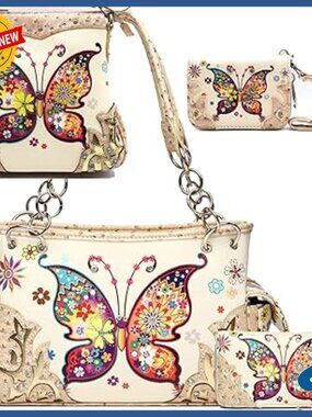 Western Style Shoulder Bag Set with Wallet, Crossbody, and Mini Wallet